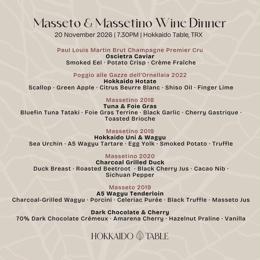 Chef's Table: Masseto & Massetino Wine Dinner – A Journey Through Bolgheri