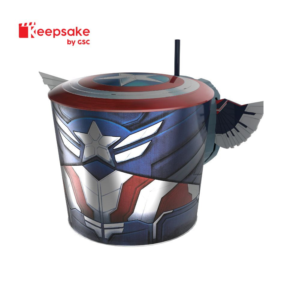 GSC Exclusive Captain America: Brave New World Popcorn Tin Bucket + Tumbler