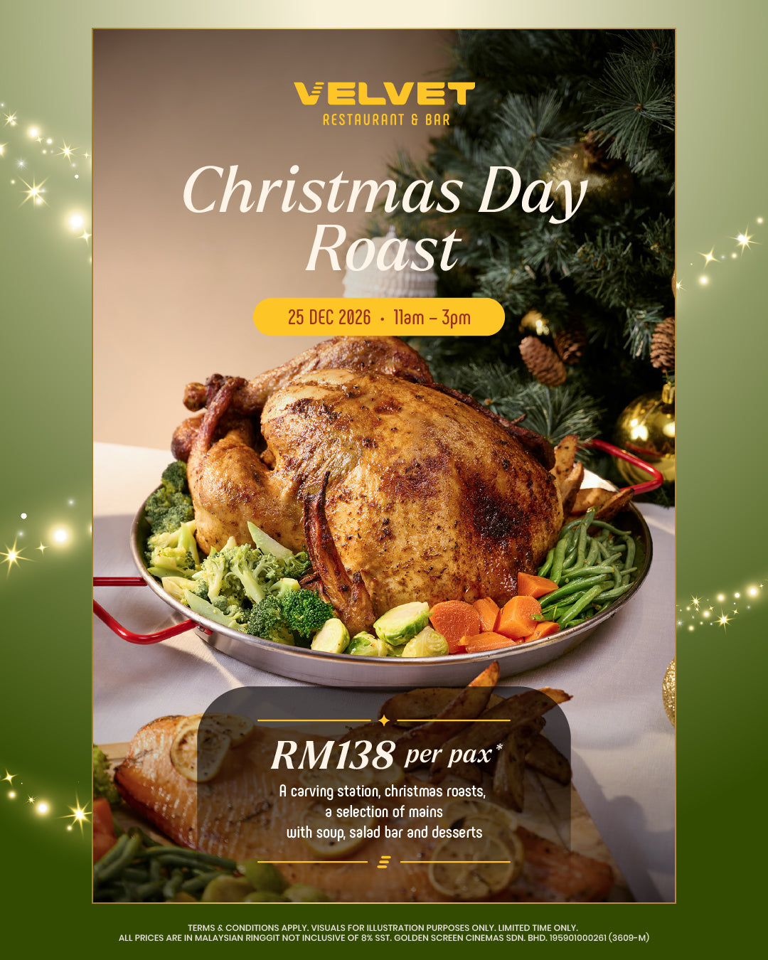 Christmas Day Roast at Velvet Restaurant & Bar