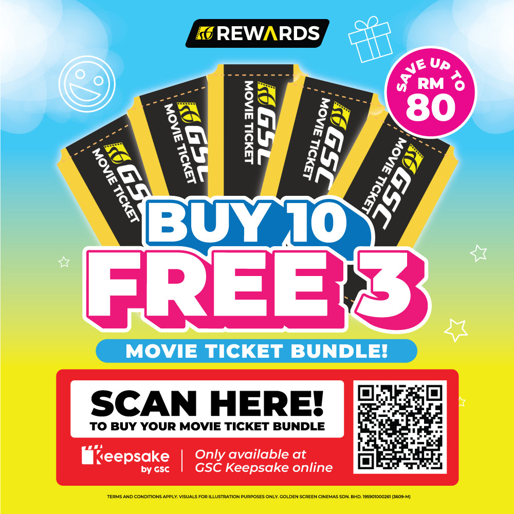 GSC 2D Movie BUY 10, FREE 3 Ticket Bundle (Digital)