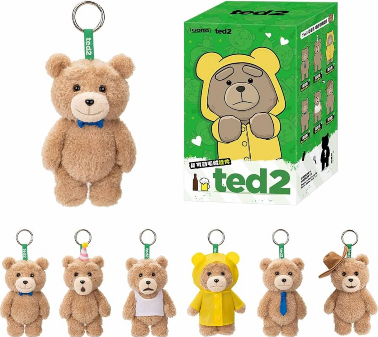 POP MART Ted2 Teddy Bear Action Plush Pendant (Blind Box)