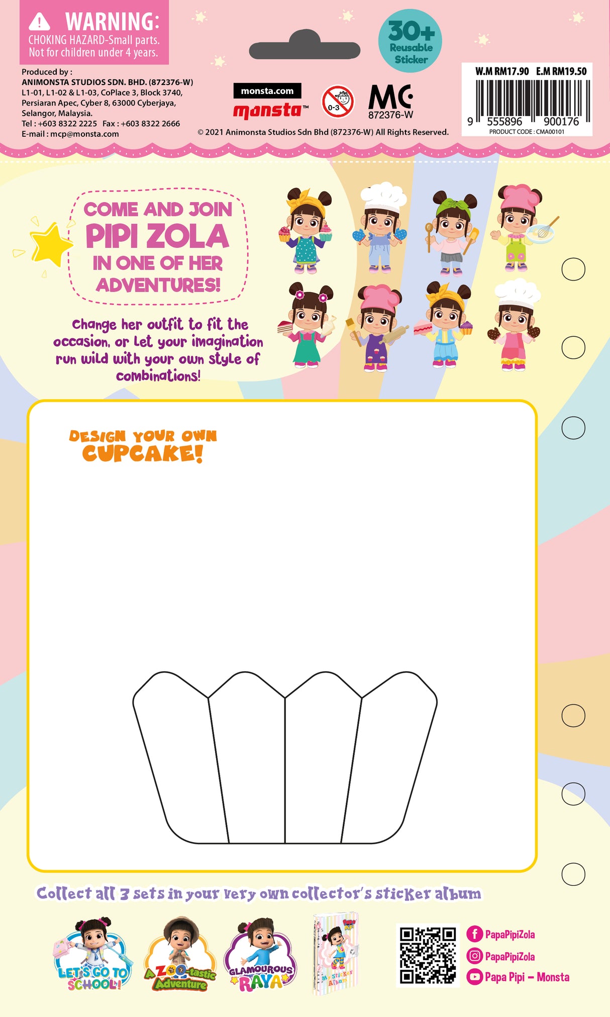 MONSTA Sticku Papa Pipi-Perfect for Scrapbooks, Gifts & Crafts