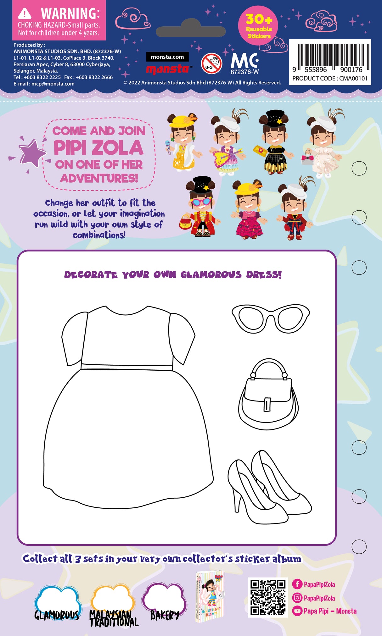 MONSTA Sticku Papa Pipi-Perfect for Scrapbooks, Gifts & Crafts