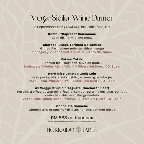 Vega Sicilia Wine Dinner