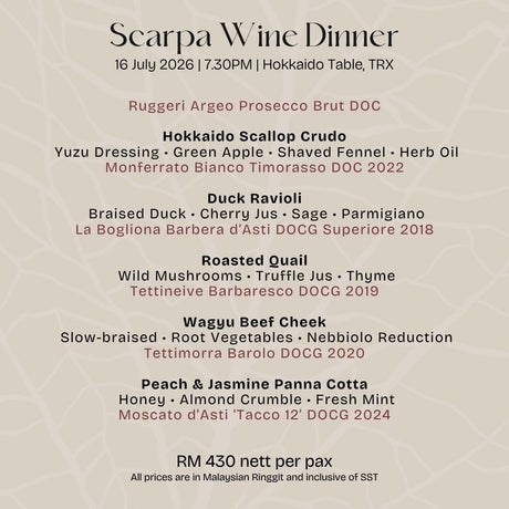 Chef's Table: Scarpa Wine Pairing Dinner