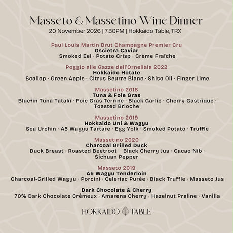 Chef's Table: Masseto & Massetino Wine Dinner – A Journey Through Bolgheri
