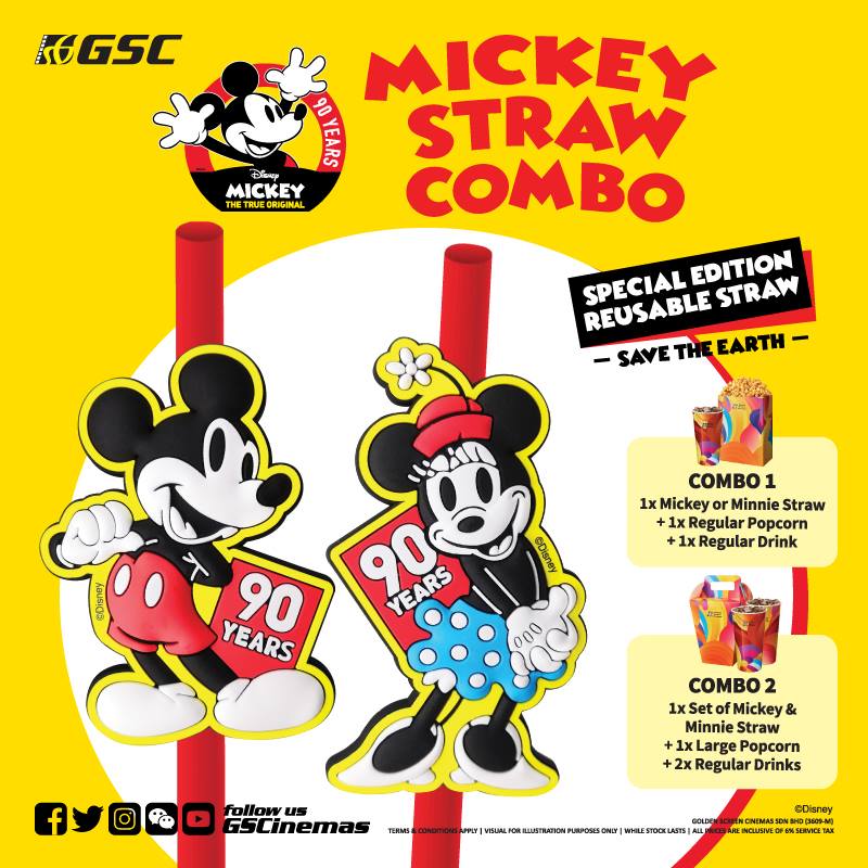 Mickey Mouse 90th Anniversary Collection - Popcorn Bucket & Reusable Straw