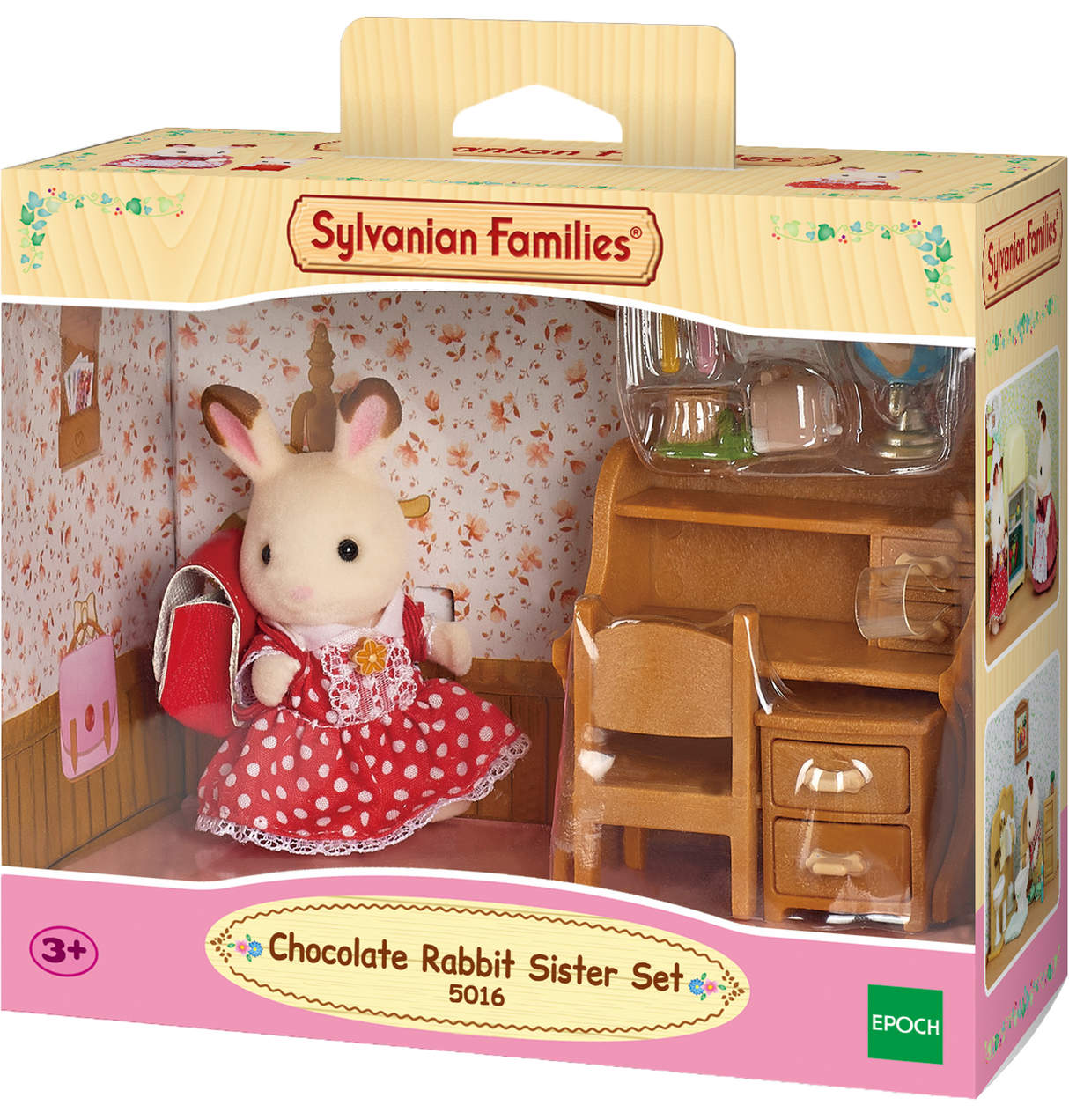 Sylvanian Families Chocolate Rabbit Sister & Desk