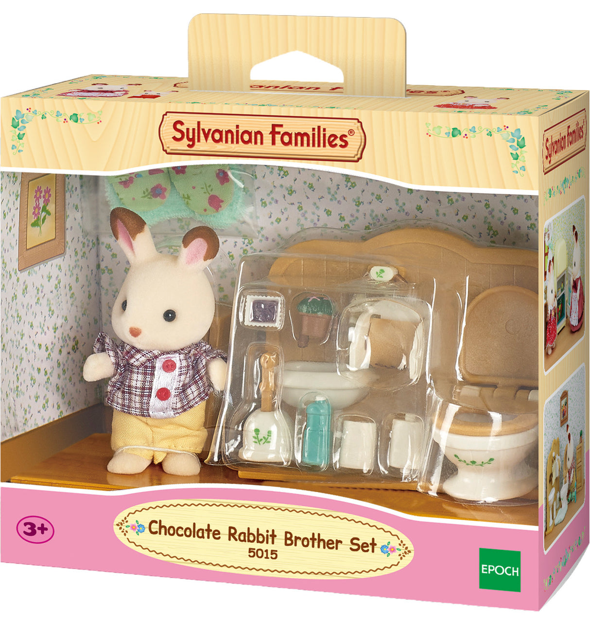 Sylvanian Families Chocolate Rabbit Brother & Washroom