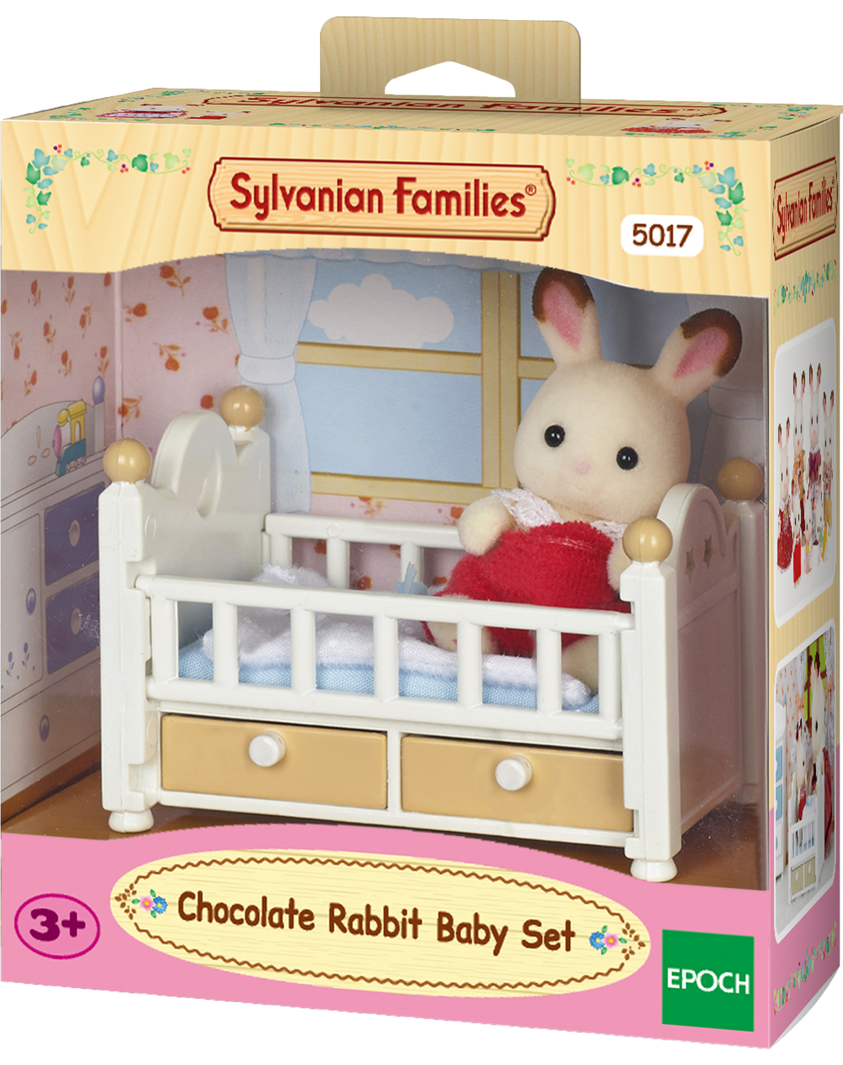 Sylvanian Families Chocolate Rabbit Baby & Bed