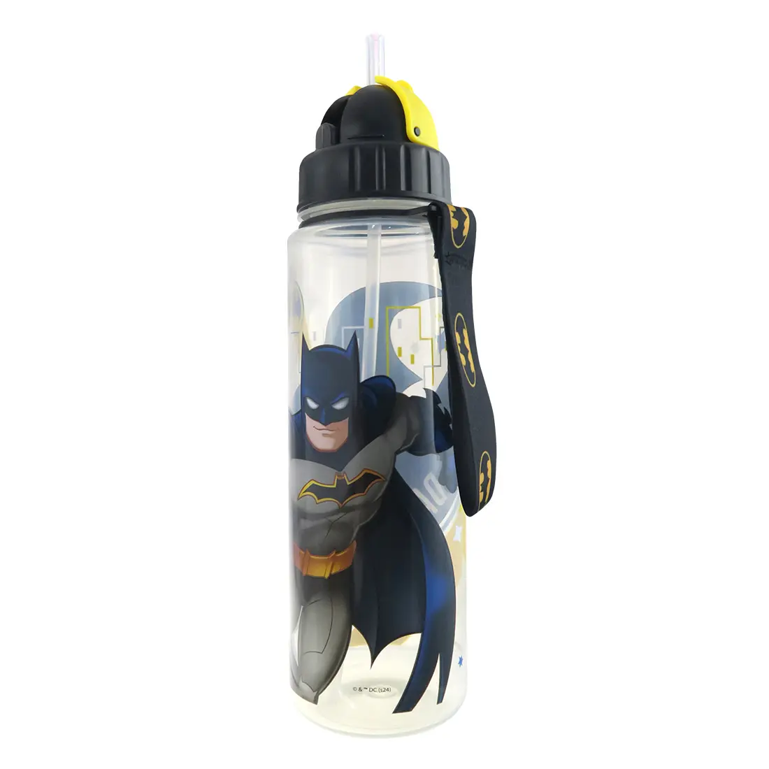 Batman PP Water Bottle With Straw (600ml)