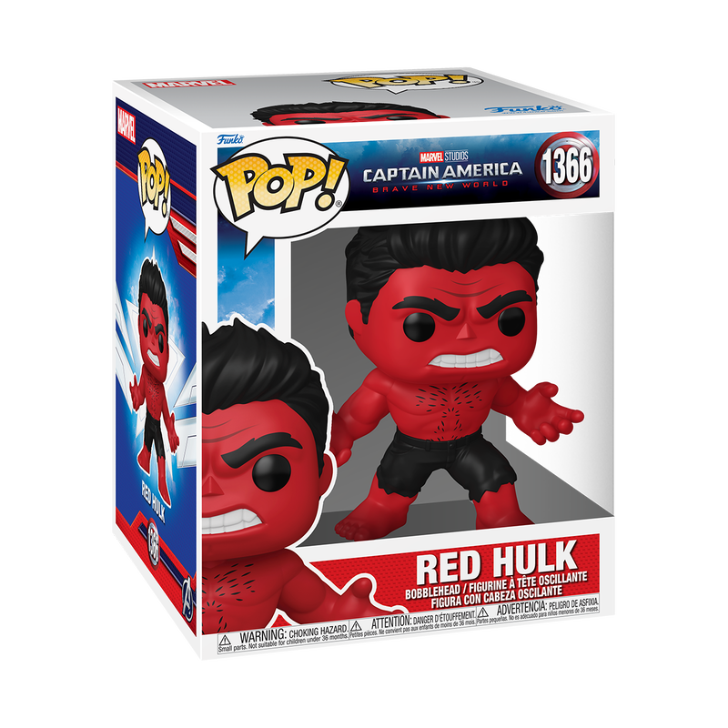 FUNKO POP! Super Captain America Brave New World Red Hulk Super Sized 6"