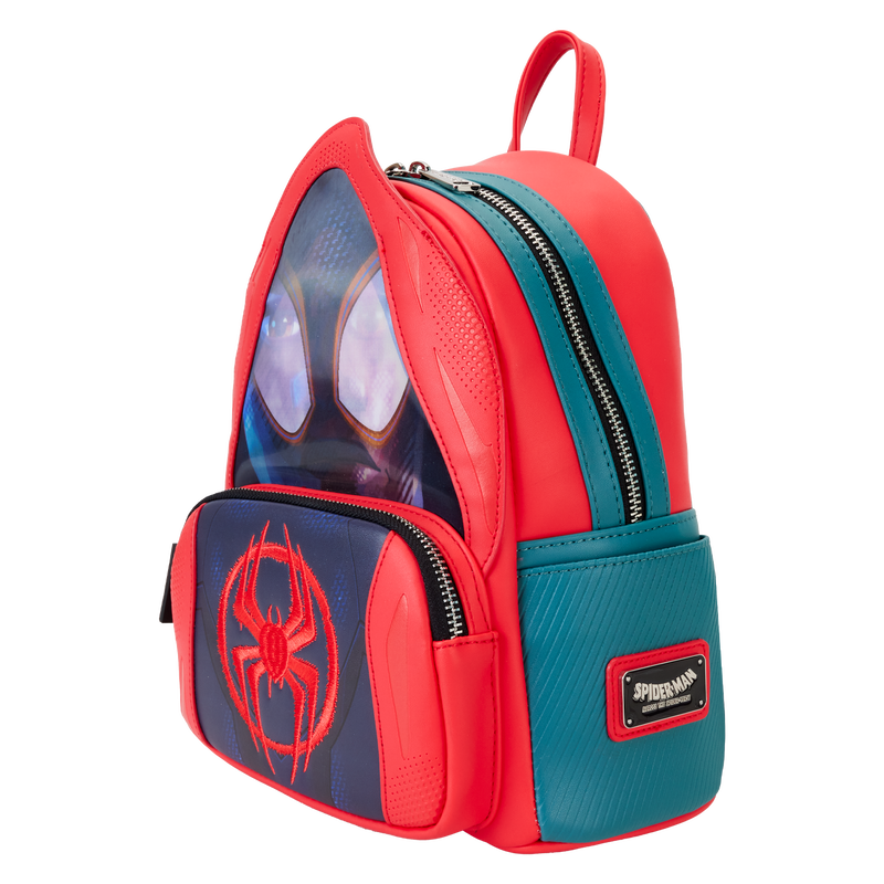 Loungefly : Spider-Verse Miles Morales Hoodie Cosplay Lenticular Mini Backpack