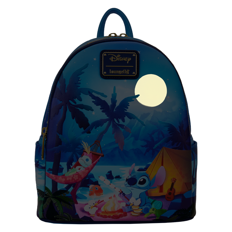 Loungefly : Stitch Camping Cuties Glow Mini Backpack