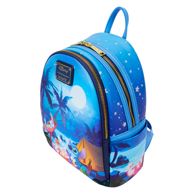 Loungefly : Stitch Camping Cuties Glow Mini Backpack