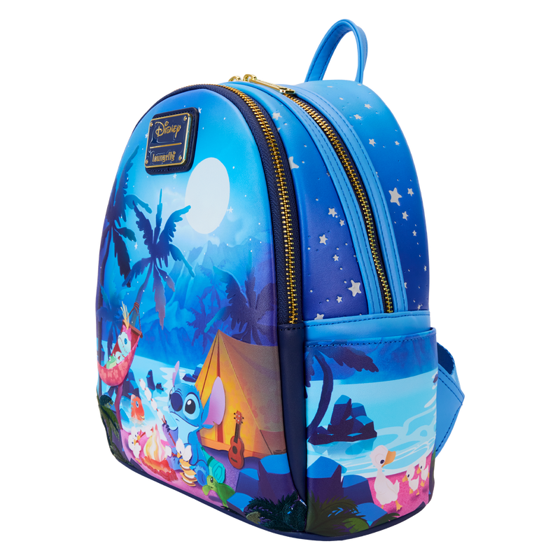 Loungefly : Stitch Camping Cuties Glow Mini Backpack