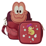 Loungefly : The Little Mermaid 35th Anniversary Sebastian Crossbuddies™ Cosplay Crossbody Bag with Coin Bag