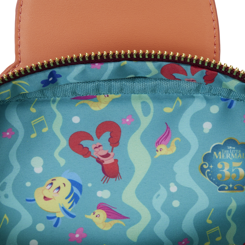 Loungefly : The Little Mermaid 35th Anniversary Sebastian Crossbuddies™ Cosplay Crossbody Bag with Coin Bag