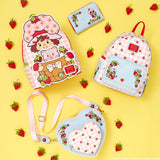 Loungefly : Strawberry Shortcake Denim Heart Shaped Figural Crossbody Bag