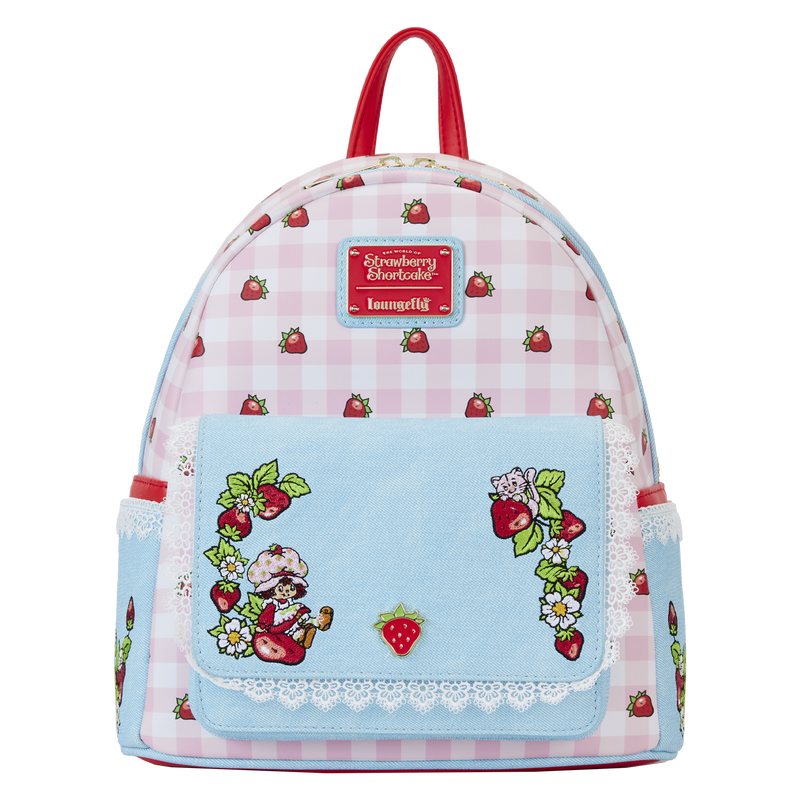 Loungefly : Strawberry Shortcake Denim Pocket Mini Backpack