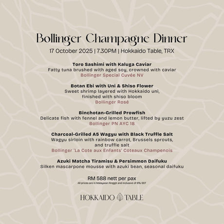 Bollinger Champagne Dinner