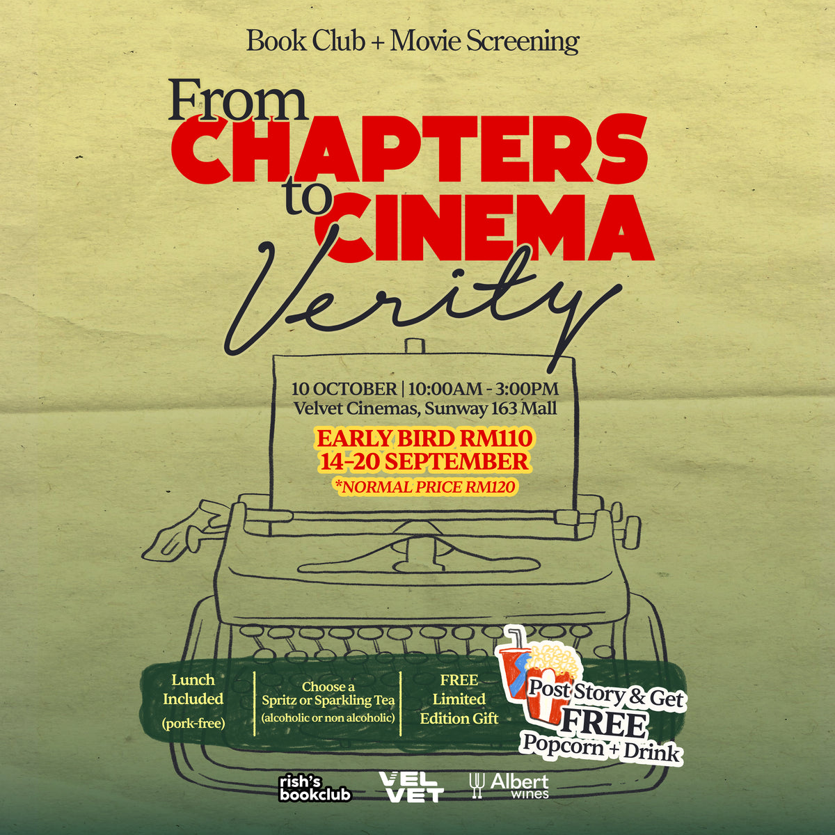 [EARLY BIRD] From Chapters to Cinema: Verity Book Club & Movie at Velvet Cinemas by GSC