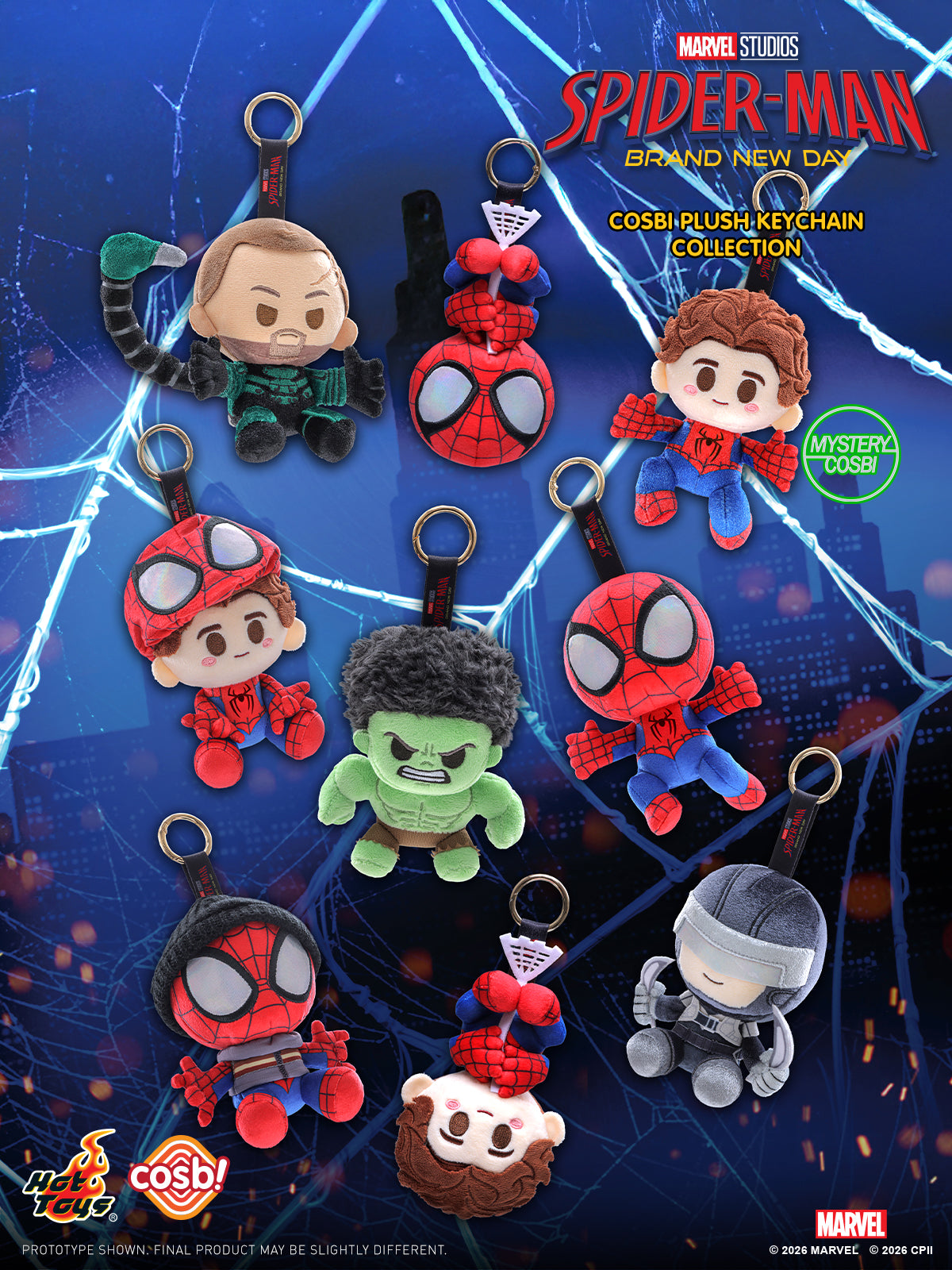 Hot Toys Cosbi Spider-Man Plush Keychain Blind Box (Assorted)