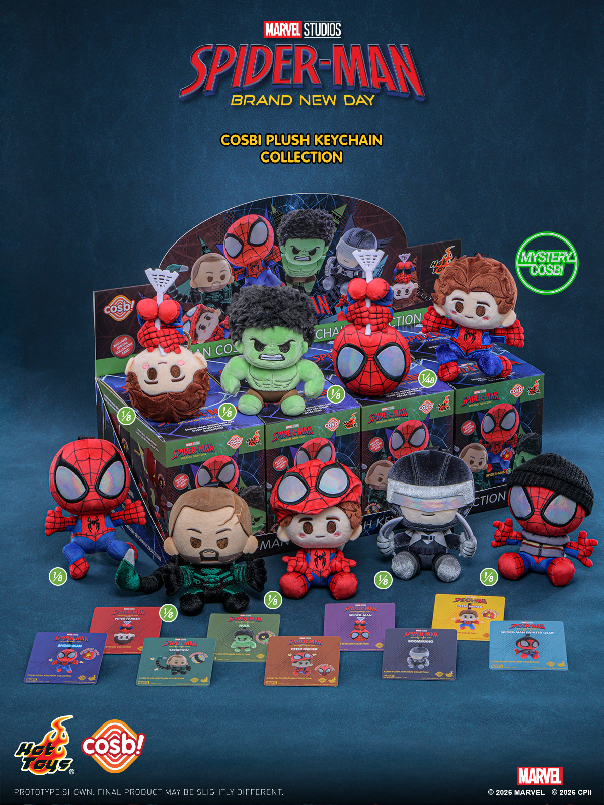 Hot Toys Cosbi Spider-Man Plush Keychain Blind Box (Assorted)