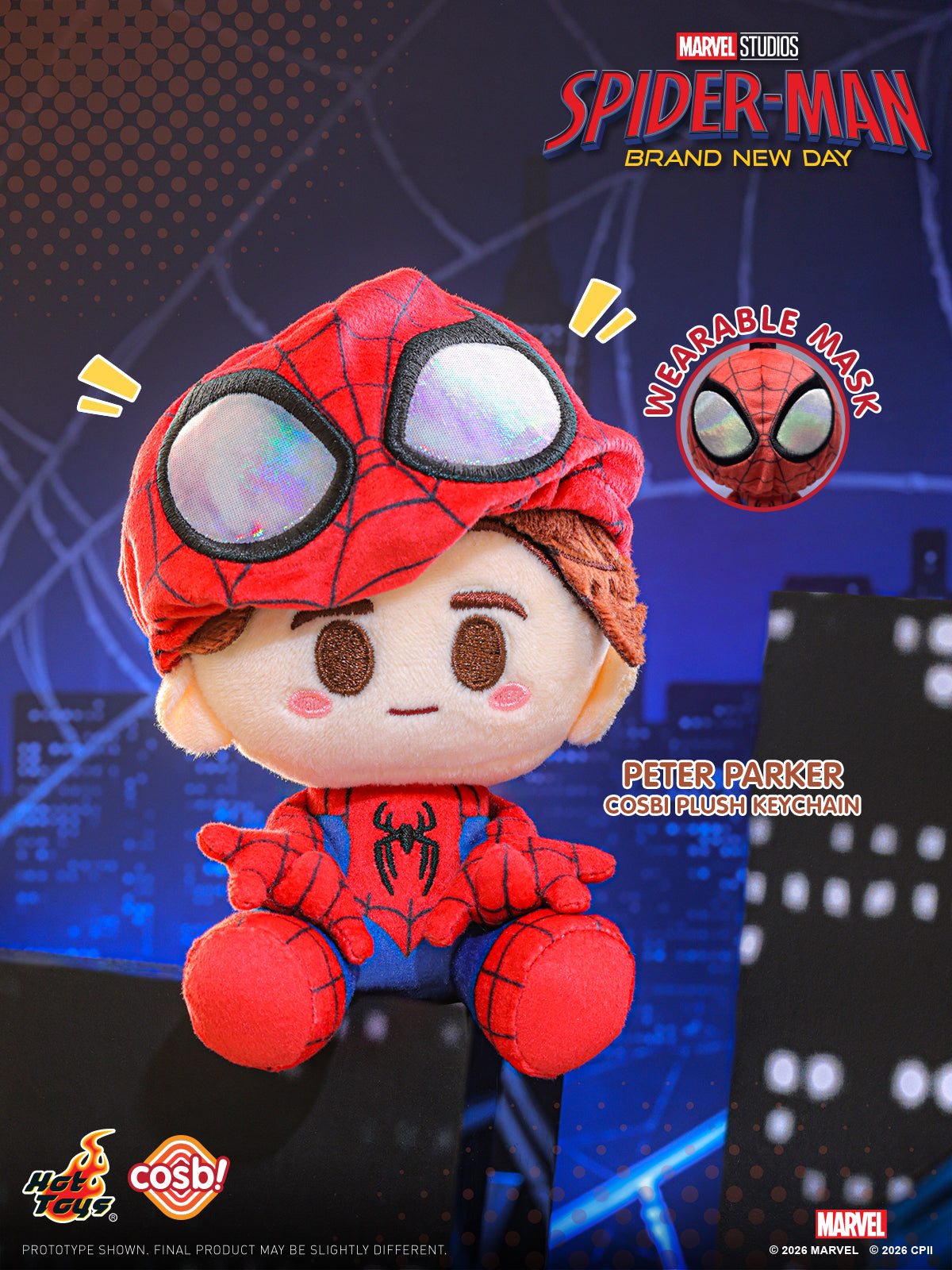 Hot Toys Cosbi Spider-Man Plush Keychain Blind Box (Assorted)