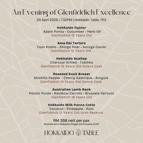 Chef’s Table: Glenfiddich Whisky Pairing at The Exchange TRX