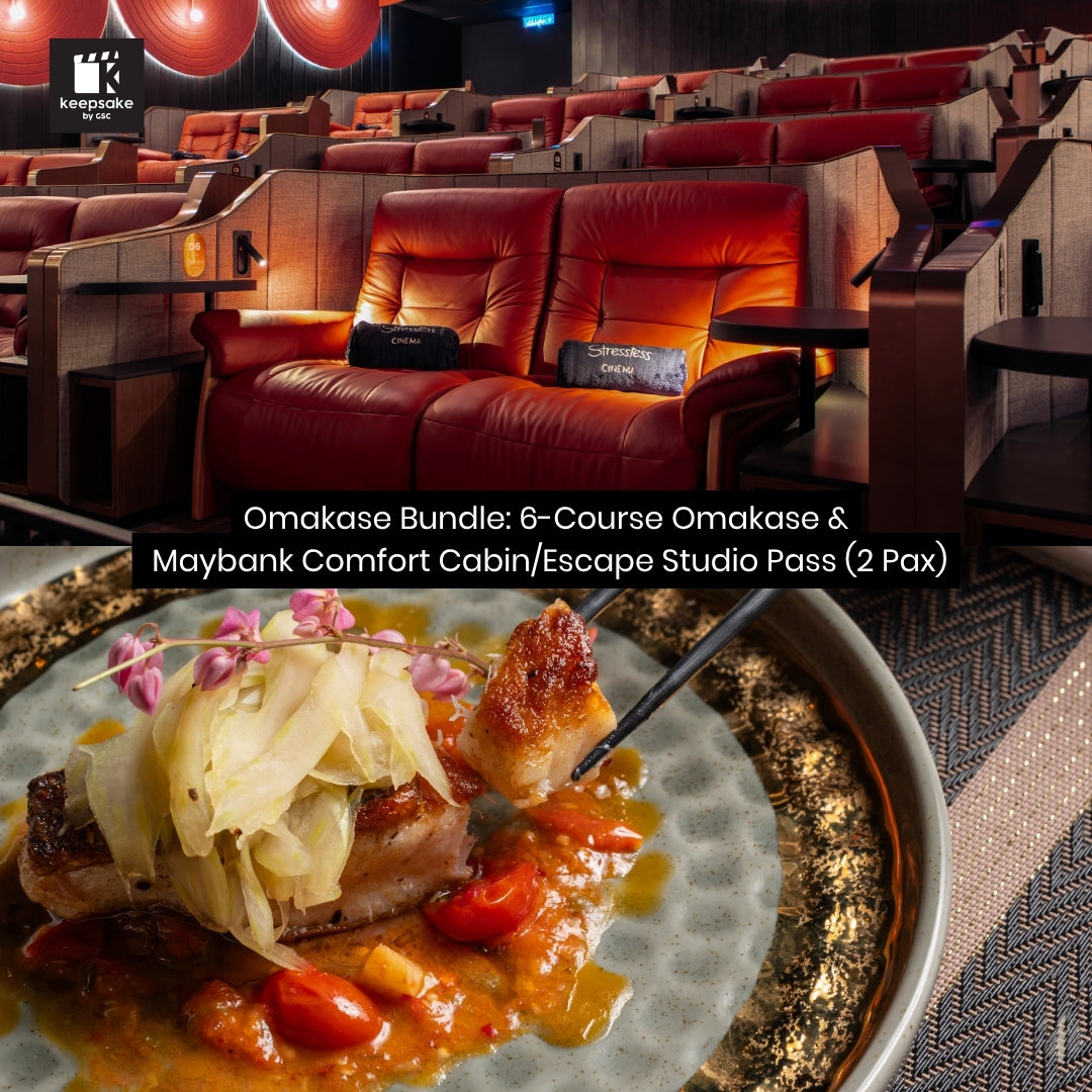 Omakase Bundle: 6-Course Omakase + Maybank Comfort Cabin Pass/Escape Studio (2 Pax)