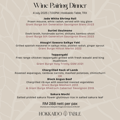 Hokkaido Table x Milawa Wine Pairing Dinner