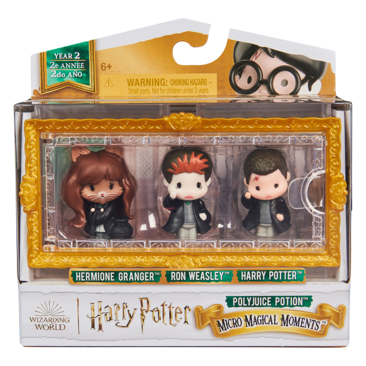 Harry Potter Micro Magical Moments Collectible Year 2 Chamber of Secrets 3 Pack (Harry, Hermione, Ron)